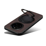 For Honor Magic7 Pro Denior A14 Skin Feel Rotating Holder MagSafe Phone Case(Brown)
