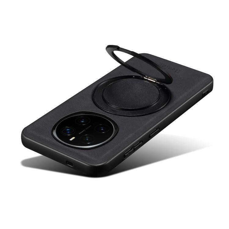 For Honor Magic7 Pro Denior A14 Skin Feel Rotating Holder MagSafe Phone Case(Black)