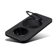 For Honor Magic7 Pro Denior A14 Skin Feel Rotating Holder MagSafe Phone Case(Black)