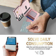 For Samsung Galaxy S25+ 5G Rhombic Dual Buckle Card Slots Phone Case with Lanyard(Rose Gold)