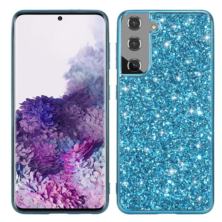 For Samsung Galaxy S25 5G Glitter Powder Shockproof TPU Phone Case(Blue)