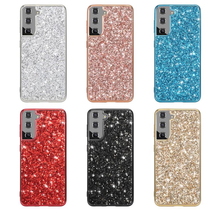For Samsung Galaxy S25 5G Glitter Powder Shockproof TPU Phone Case(Blue)