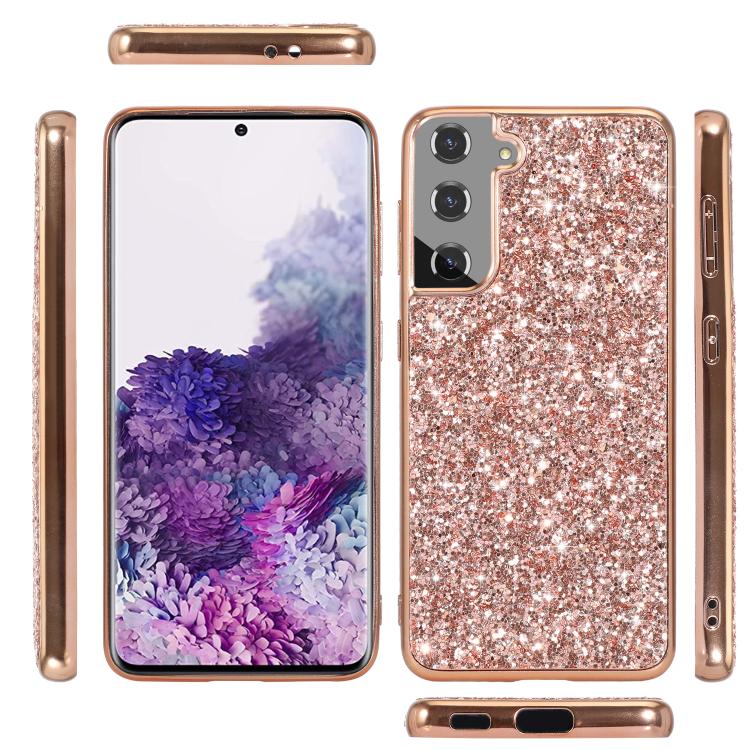 For Samsung Galaxy S25 5G Glitter Powder Shockproof TPU Phone Case(Black)
