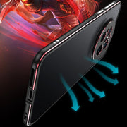 For Huawei Mate 70 Aurora Series Lens Protector + Metal Frame Phone Case(Black Red)