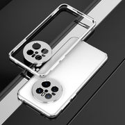 For Huawei Mate 70 Aurora Series Lens Protector + Metal Frame Phone Case(Silver)