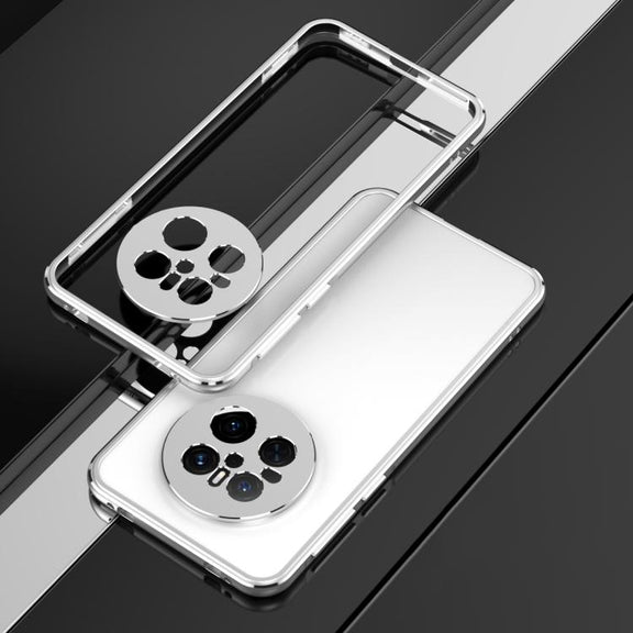 For Huawei Mate 70 Aurora Series Lens Protector + Metal Frame Phone Case(Silver)