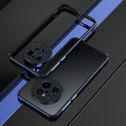 For Huawei Mate 70 Aurora Series Lens Protector + Metal Frame Phone Case(Black Blue)