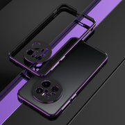 For Huawei Mate 70 Aurora Series Lens Protector + Metal Frame Phone Case(Black Purple)