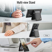 For Samsung Galaxy S25 Ultra 5G JEEHOOD J06 British Style RFID MagSafe Card Bag PU Phone Case(Black)