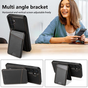 For Samsung Galaxy S25 5G Skin Feel Detachable Card Bag Magsafe Phone Case(Black)