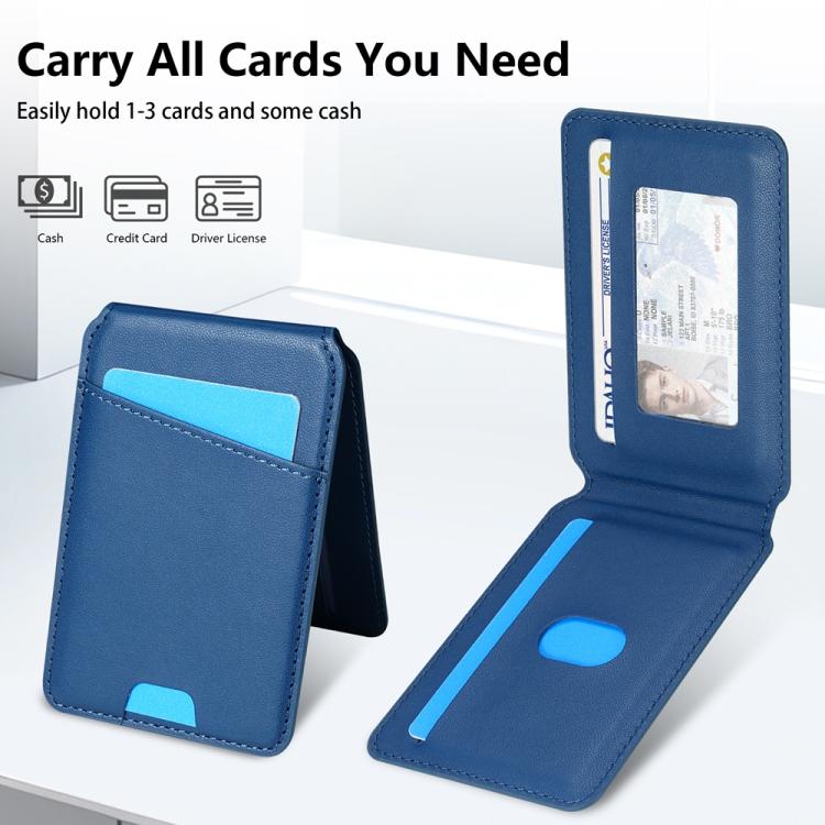 For Samsung Galaxy S25 5G Skin Feel Detachable Card Bag Magsafe Phone Case(Blue)