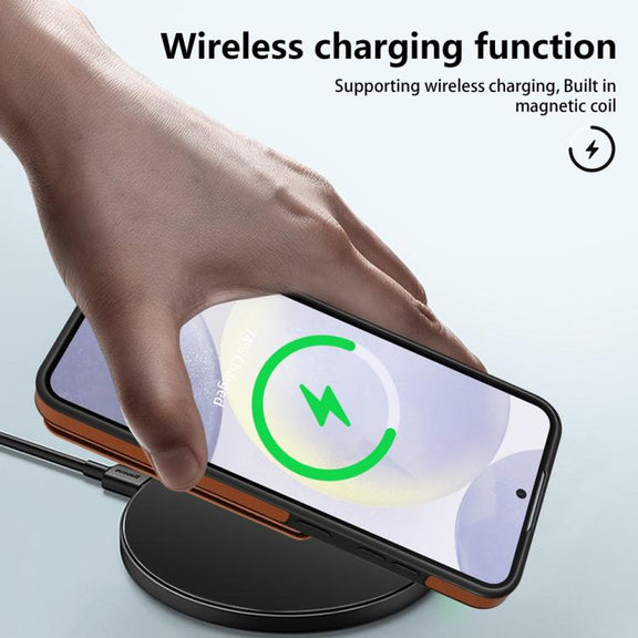 For Samsung Galaxy S25 5G Skin Feel Detachable Card Bag Magsafe Phone Case(Brown)