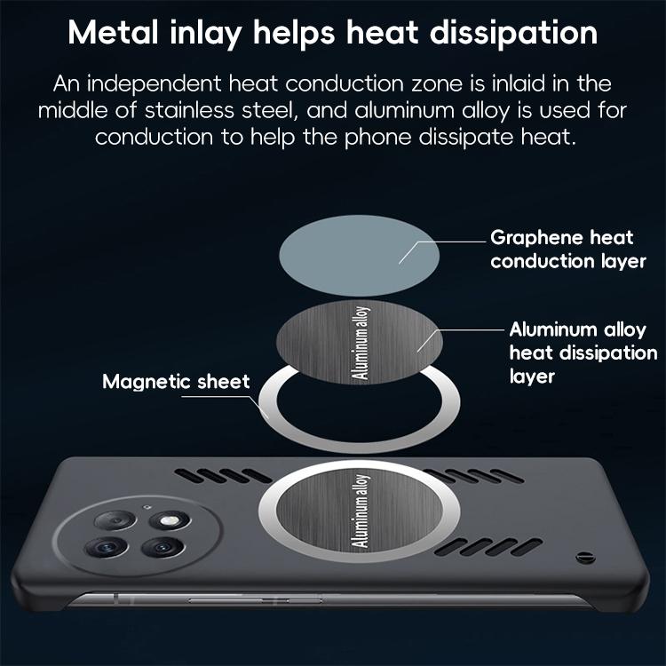 For OnePlus 13 All-inclusive Lens Frameless Graphene Cooling Phone Case(Black)