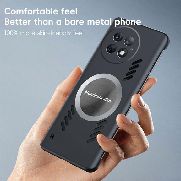 For OnePlus 13 All-inclusive Lens Frameless Graphene Cooling Phone Case(Black)