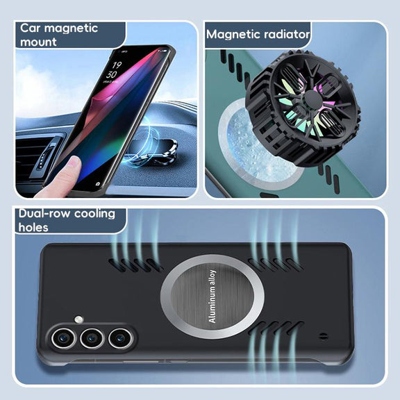 For Samsung Galaxy S25 5G All-inclusive Lens Frameless Graphene Cooling Phone Case(Black)