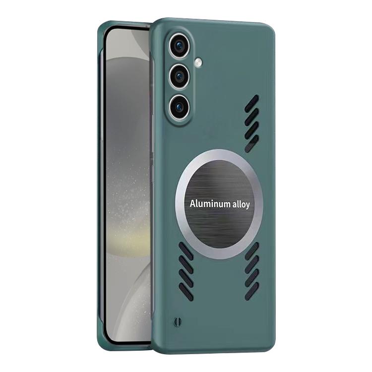 For Samsung Galaxy S24+ 5G All-inclusive Lens Frameless Graphene Cooling Phone Case(Navy Blue)
