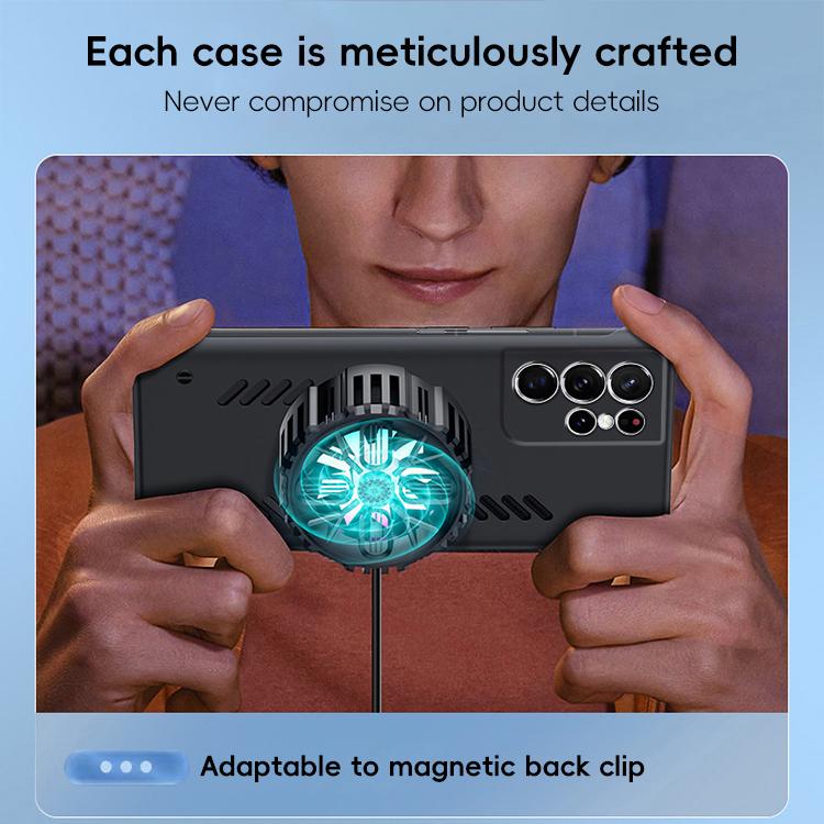 For Samsung Galaxy S23 Ultra 5G All-inclusive Lens Frameless Graphene Cooling Phone Case(Black)
