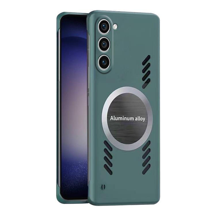 For Samsung Galaxy S23+ 5G All-inclusive Lens Frameless Graphene Cooling Phone Case(Navy Blue)