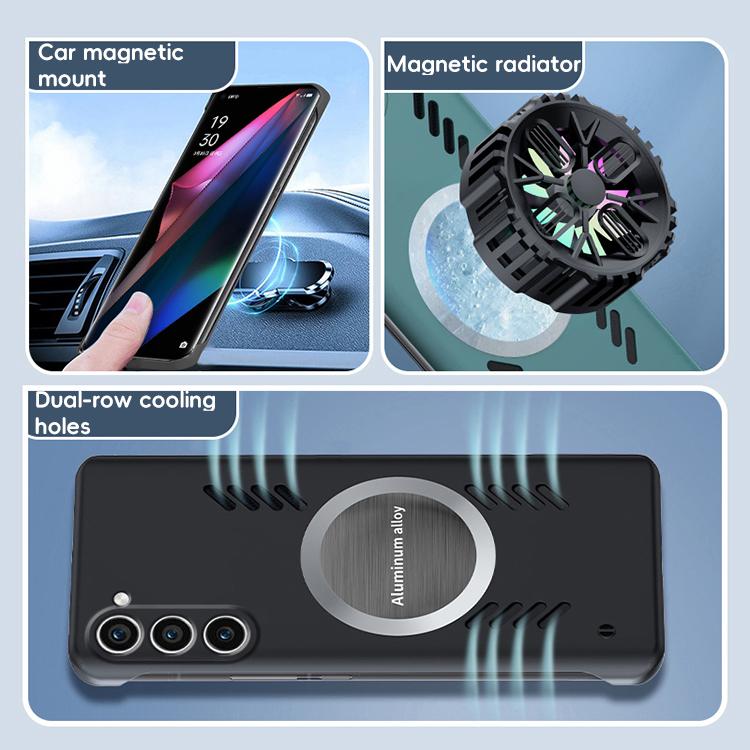 For Samsung Galaxy S23+ 5G All-inclusive Lens Frameless Graphene Cooling Phone Case(Black)