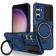 For Samsung Galaxy S25 5G Sliding Camshield MagSafe Holder TPU Hybrid PC Phone Case(Royal Blue) - Galaxy S25 5G Cases by PMC TechLife | Online Shopping South Africa | PMC TechLife | Buy Now Pay Later Mobicred