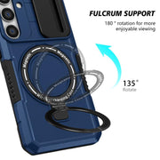For Samsung Galaxy S25+ 5G Sliding Camshield MagSafe Holder TPU Hybrid PC Phone Case(Royal Blue)