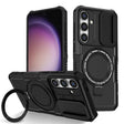 For Samsung Galaxy S25+ 5G Sliding Camshield MagSafe Holder TPU Hybrid PC Phone Case(Black) - Galaxy S25+ 5G Cases by PMC TechLife | Online Shopping South Africa | PMC TechLife | Buy Now Pay Later Mobicred