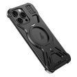 For iPhone 15 Pro Max Armor 360 Holder Frameless Alloy MagSafe Phone Case(Black) - iPhone 15 Pro Max Cases by PMc TechLife | Online Shopping South Africa | PMc TechLife | Buy Now Pay Later Mobicred