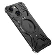 For iPhone 15 Armor 360 Holder Frameless Alloy MagSafe Phone Case(Black) - iPhone 15 Cases by PMc TechLife | Online Shopping South Africa | PMc TechLife | Buy Now Pay Later Mobicred