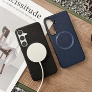 For Samsung Galaxy S25+ 5G CD Magsafe Magnetic Litchi Texture Phone Case(Khaki)
