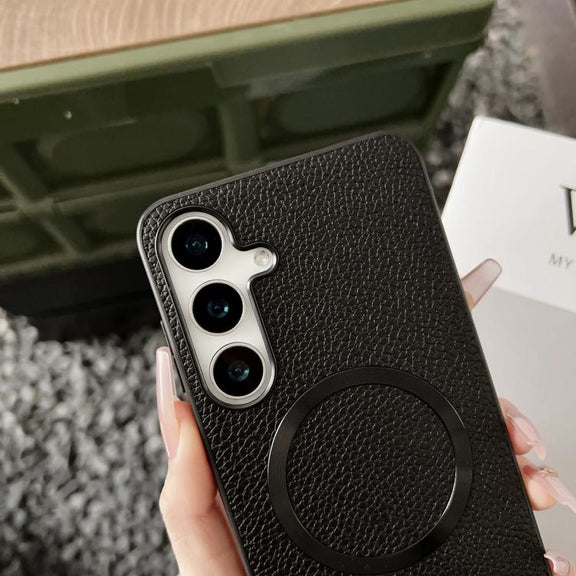 For Samsung Galaxy S25+ 5G CD Magsafe Magnetic Litchi Texture Phone Case(Khaki)