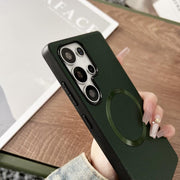 For Samsung Galaxy S25 Ultra 5G CD Magsafe Magnetic Litchi Texture Phone Case(Khaki)