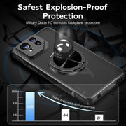 For Asus ROG Phone 8 Rotating Ring Holder TPU Hybrid PC Phone Case(Matte Black)