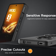 For Asus ROG Phone 8 Rotating Ring Holder TPU Hybrid PC Phone Case(Matte Black)