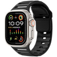 For Apple Watch 46mm / 49mm / 45mm / 44mm Single Nail Dual-Color Multi-hole Silicone Watch Band(Black) - free shipping - PMc TechLife - Order now!