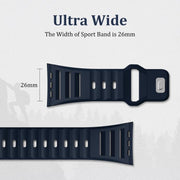 For Apple Watch 46mm / 49mm / 45mm / 44mm Single Nail Dual-Color Multi-hole Silicone Watch Band(White)