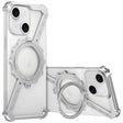 For iPhone 13 Z-shaped Frameless Metal 360 Holder MagSafe Phone Case(Space Silver) - iPhone 13 Cases by PMc TechLife | Online Shopping South Africa | PMc TechLife | Buy Now Pay Later Mobicred