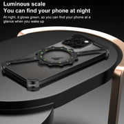 For iPhone 13 Z-shaped Frameless Metal 360 Holder MagSafe Phone Case(Space Grey)