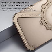 For iPhone 13 Z-shaped Frameless Metal 360 Holder MagSafe Phone Case(Space Grey)
