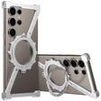 For Samsung Galaxy S23 Ultra 5G Z-shaped Frameless Metal 360 Holder MagSafe Phone Case(Space Silver) - Galaxy S23 Ultra 5G Cases by PMc TechLife | Online Shopping South Africa | PMc TechLife | Buy Now Pay Later Mobicred