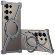 For Samsung Galaxy S25 Ultra 5G Z-shaped Frameless Metal 360 Holder MagSafe Phone Case(Space Grey) - Galaxy S25 Ultra 5G Cases by PMc TechLife | Online Shopping South Africa | PMc TechLife | Buy Now Pay Later Mobicred