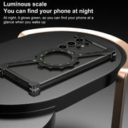 For Samsung Galaxy S25 Ultra 5G Z-shaped Frameless Metal 360 Holder MagSafe Phone Case(Space Silver)