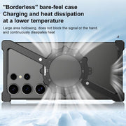 For Samsung Galaxy S25 Ultra 5G Z-shaped Frameless Metal 360 Holder MagSafe Phone Case(Space Grey)