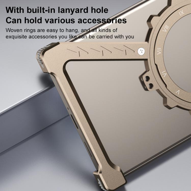 For Samsung Galaxy S25 Ultra 5G Z-shaped Frameless Metal 360 Holder MagSafe Phone Case(Space Grey)