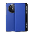 For Huawei Mate X6 Electroplating Litchi Pattern Grain Leather Smart Window MagSafe Phone Leather Case(Blue) - Huawei Cases by PMC TechLife | Online Shopping South Africa | PMC TechLife | Buy Now Pay Later Mobicred