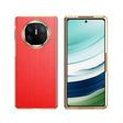 For Huawei Mate X6 Electroplated Litchi Pattern Phone Leather Case with Glass Lens(Red) - Huawei Cases by PMC TechLife | Online Shopping South Africa | PMC TechLife | Buy Now Pay Later Mobicred