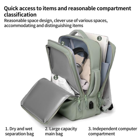 P960 Large Capacity Water Resistant Fashionable Backpack(Pink)
