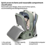 P960 Large Capacity Water Resistant Fashionable Backpack(Blue)