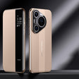 For Huawei Pura 70 Pro Smart View Window Imitation Ultimate Design Phone Case(Gold) - Huawei Cases by PMC TechLife | Online Shopping South Africa | PMC TechLife | Buy Now Pay Later Mobicred