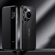 For Huawei Pura 70 Pro Smart View Window Imitation Ultimate Design Phone Case(Black)