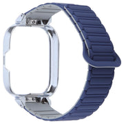 For Redmi Watch 5 / Watch 4 Metal Silver Frame Integrated I-shaped Magnetic Silicone Watch Band(Indigo Gray)